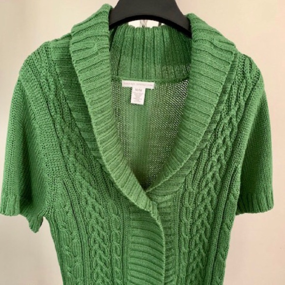 Sarah Spencer Shawl Collar Knit Cardigan
